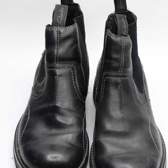 Clarks Men's Morris Easy Chelsea Boot Black Leather Size 12 M - Picture 3 of 4